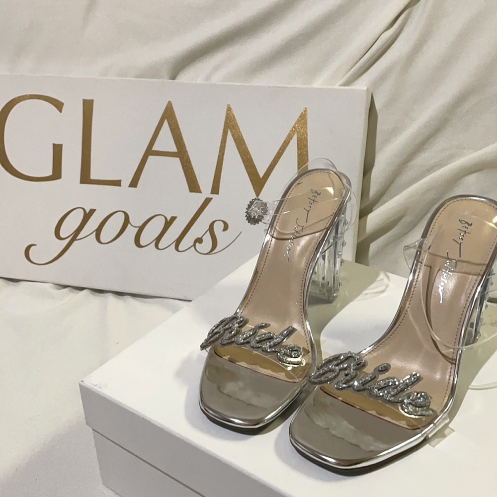 Betsy Johnson Bling Clear Rhinstone Bridal Shoes
